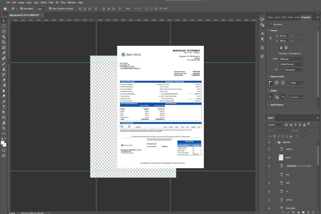 Modèle Word et PDF de relevé hypothécaire de la Banque Arion d'Islande template Modèle Word et PDF de relevé hypothécaire de la Banque Arion d'Islande template